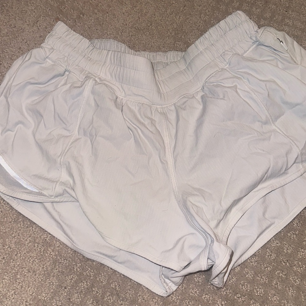 White with nude liner 2.5  shorts size 4 hotty hot
